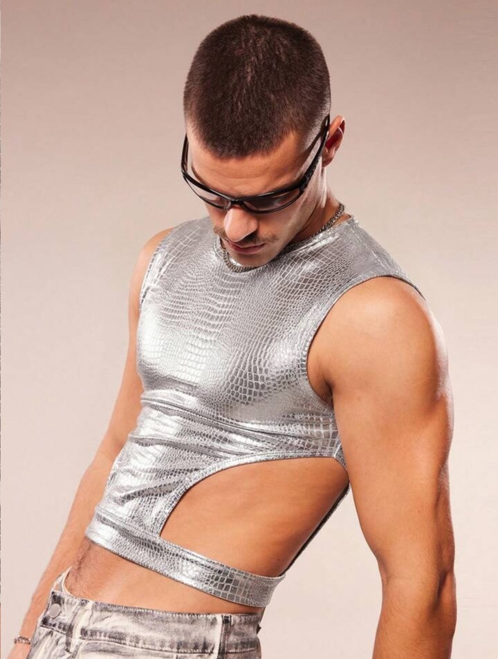 Men's Casual Hollow Out Round Neck Versatile Daily Wear Top